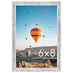 JCJMY 6x8 Picture Frame Rustic White for Wall
