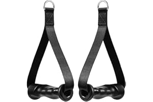 Pair Exercise Handles with Ergonomic Fitness Grips Gym Resistance Bands with Heavy Duty D-Rings for Cable Machine, Ergonomic 