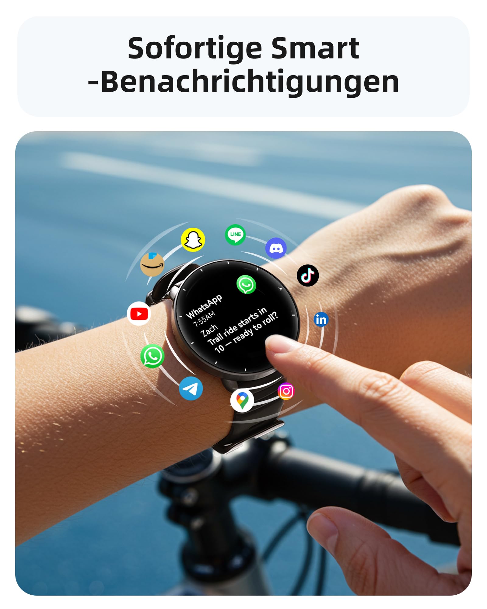 Parsonver Smartwatch Herren Damen, Integriertes GPS, 5 ATM wasserdichte Schwimmuhr für Pool/Offenen Gewässern, Fitness Uhr mit AMOLED Display, 100+ Sportmodi, Herzfrequenz, Schlafen (Schwarz, 42 mm) 7