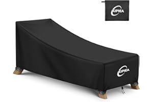 Kipiea Waterproof Patio Lounge Chair Covers for Outdoor Furniture, Heavy Duty Outdoor Chaise Lounge Cover with Anti UV and No Tears, No Fading (80"D x 28"W x 30"H)
