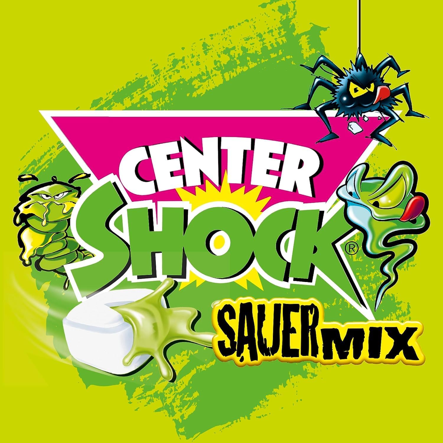 Center Shock Sour Mix, 1 Packung mit 11 extra-sauren Kaugummis, mit Füllung, ohne Farbstoffe, geeignet für Geburtstag und Weihnachten, 44g 2