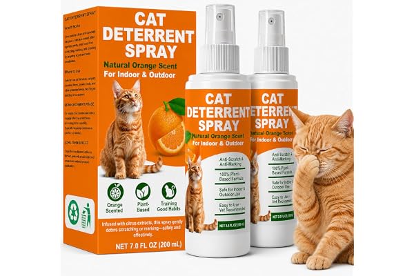 Cat Deterrent Spray 2 Pack, Natural Non-Toxic Plant Based Anti-Scratch & Anti-Marking Spray for Cats & Kittens, 2 * 100ML, In