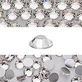 Novani 3000pcs Crystal Clear Rhinestones Flat Back Rhinestone Glass Diamonds Round Gems for Nail Art and Crafting Decorations,SS6,1.9-2.0mm
