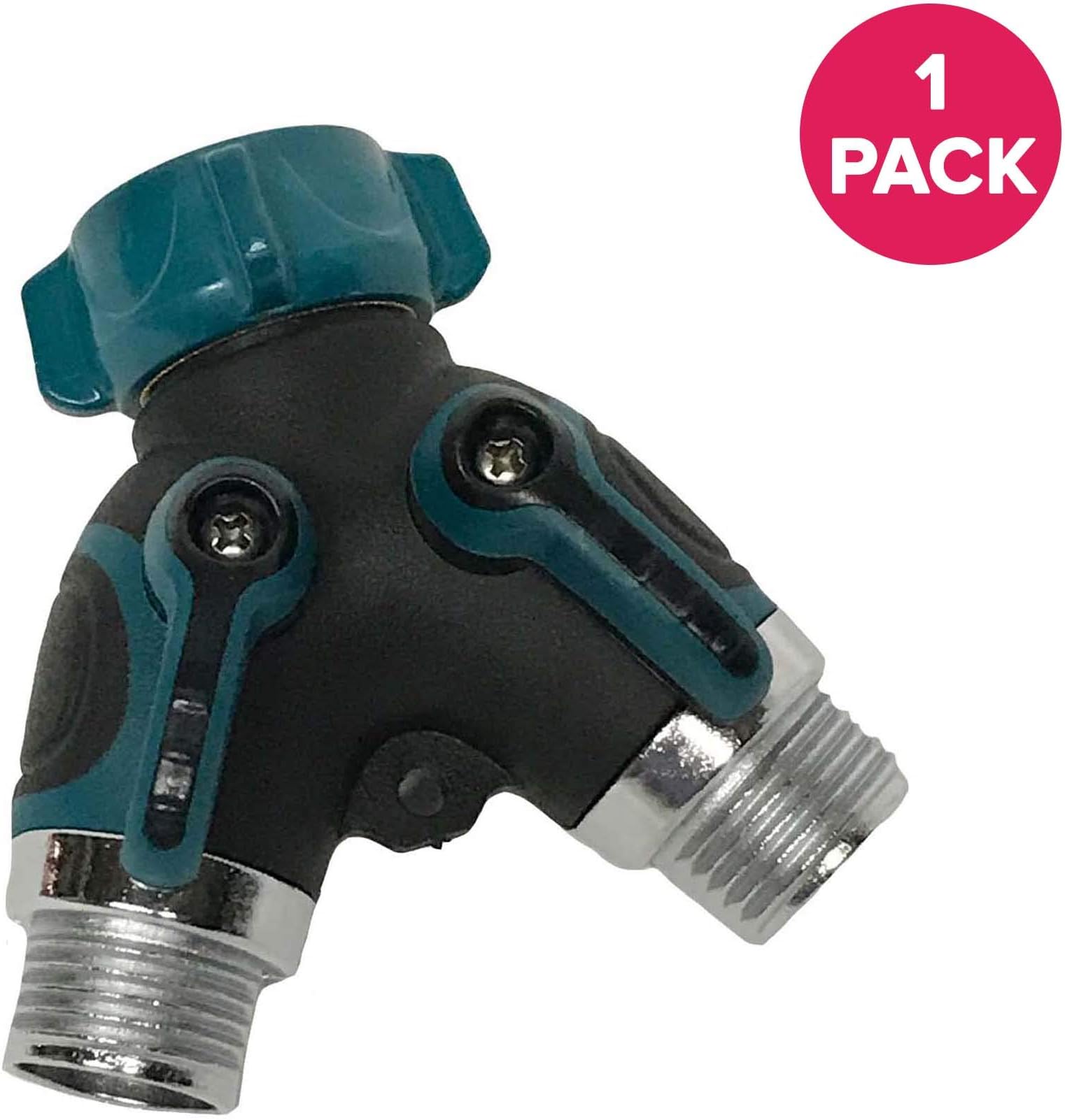 Think Crucial Garden Hose Splitter for Multiple Hoses, 2 Way Y Adapter, 2 Shut Off Valves, Extremely Durable