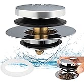 Artiwell Universal Tip Toe Bath Drain Stopper and Cover, Bathtub Drain Stopper, Replaces Lift and Turn, Tip-Toe and Trip Leve