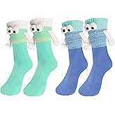 3D Dolls Funny Magnetic Holding Hands Socks 2 Pairs Magnetic Hands Crazy Socks for Couples Friends Besties Graduation Gifts
