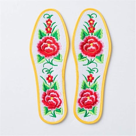 Amazon Co Jp 男性と女性コンフォートインソール 手作りの刺繍入りインソール刺繍コットンのインソールデオドラント 2ペア インソールクロスステッチスウェット D 38 スポーツ アウトドア