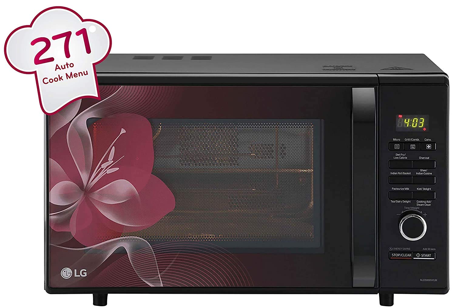 LG 28 L Charcoal Convection Microwave Oven (MJ2886BWUM, Black) Amazon