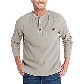 ZITY Long Sleeve Henley Shirts for Men Casual Waffle Thermal Fashion Pullover 3-Button T-Shirt with Pocket