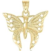 Jewels By Lux 10kt Yellow Gold Womens Butterfly Charm Pendant