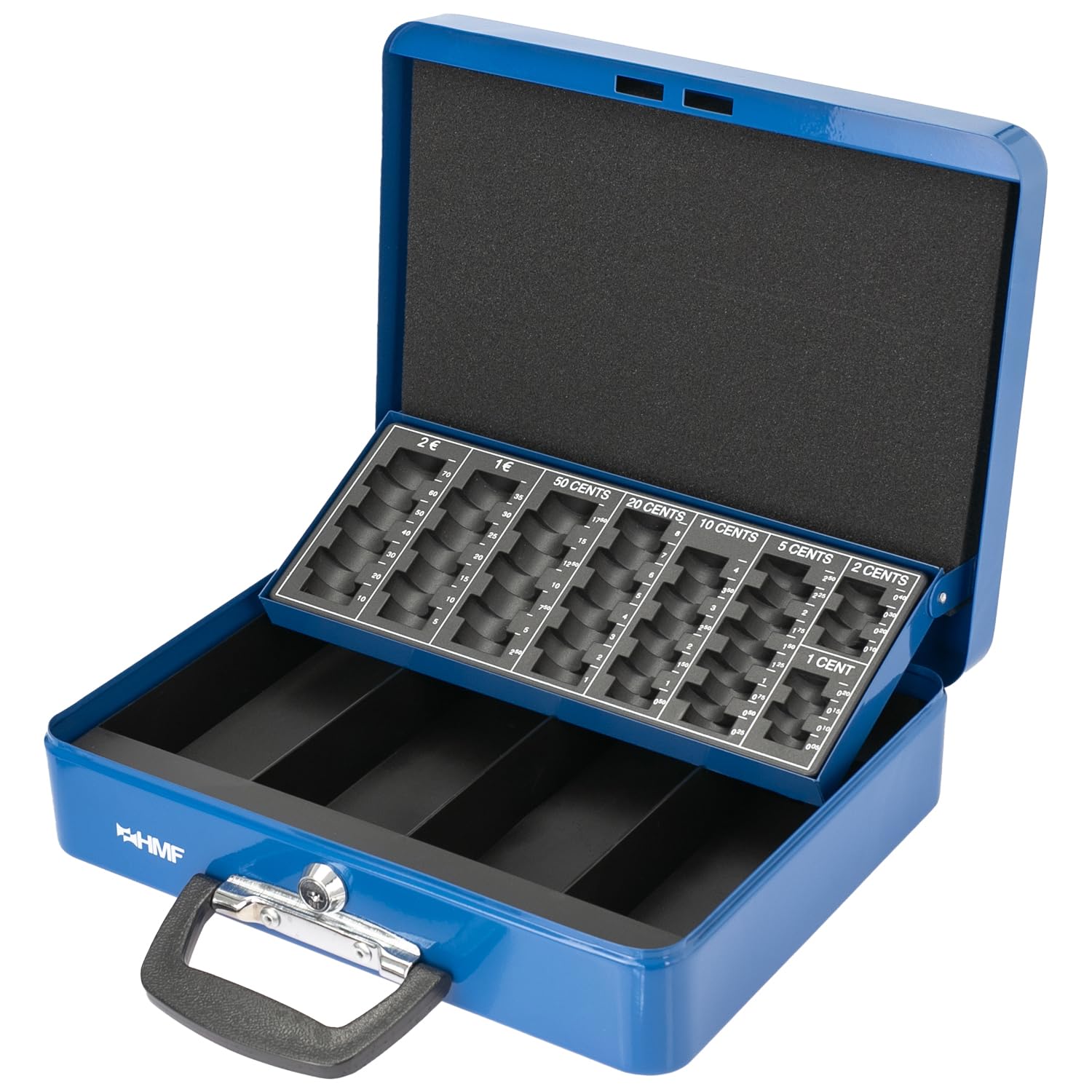 HMF 10016-05 Cash Box with Handle 30 x 24 x 9 cm Blue