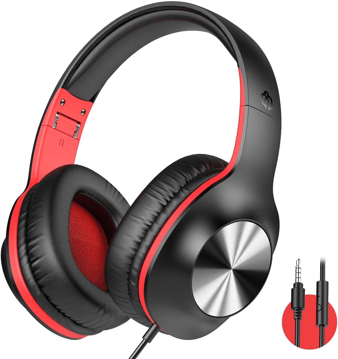 iClever HS18 Over Ear Headphones with Microphone, Lightweight Stereo Headphones