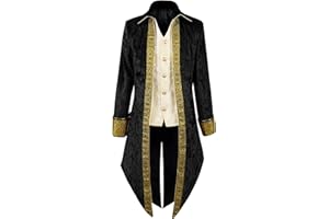IWQBQ Men's pirate costume Renaissance medieval jacket Vampire Gothic tailcoat