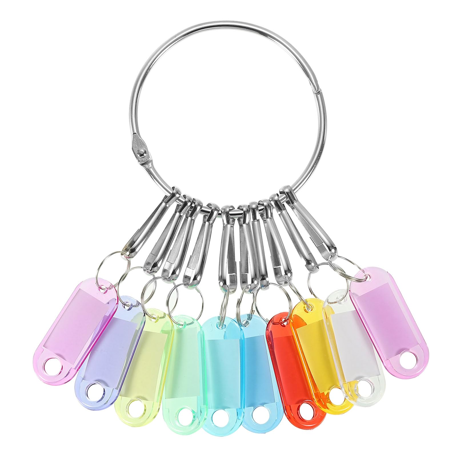 PATIKIL Portable Key Organizer, Lightweight Key Organizer Keychain Holder with 10 Individual Spring Hooks and Key Label Tags for Office Hotel Car Apartment
