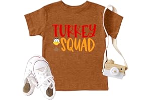 CAZYCHILD Thanksgiving Shirt Toddler Boys Girls Turkey Squad T-Shirt Kids Turkey Graphic Tee Tops Fall Clothes