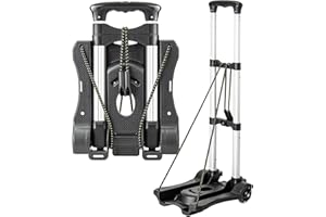 Folding Hand Truck,BUDOME 88lbs/40KG Capacity Small Folding Hand Truck with 2-Wheels,Compact Trolley, Portable Dolly Cart for