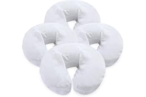 London Linens Pack of 4, Premium Extra Thick 100% Cotton Flannel Massage Tables Face Cradle Covers Cozies Fitted - Includes 4 pcs (White)