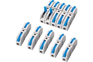 GKEEMARS 20 Pcs Wire Connector, 1 Conductor Compact Wire Splicing Connectors for Circuit Inline 24-12 AWG (Blue)