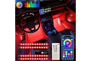 Keepsmile Interior Car Lights Car Accessories Car Led Lights APP Control with Remote Music Sync Color Change RGB Car Running Board Lighting with Car USB Charger 12V 2A Led Lights for Car Jeep Truck
