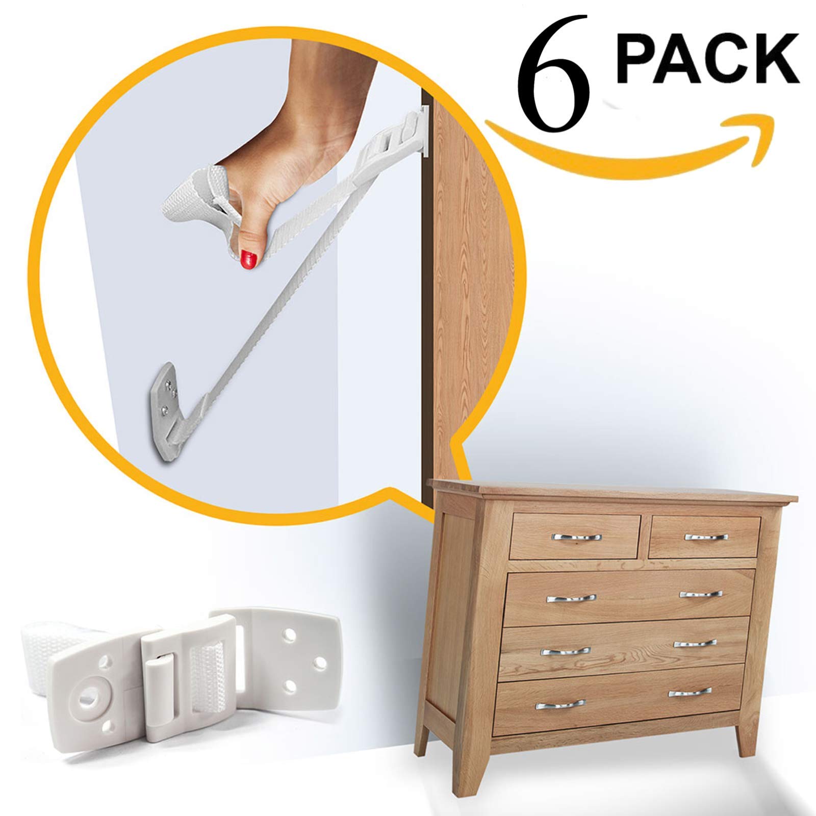 Skyla Homes Furniture and TV Anti Tip Straps Adjustable Earthquake