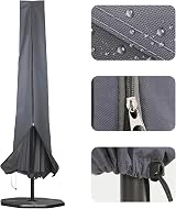 RICHIE Garden Parasol Cover 190x25x50cm 600D Oxford PVC Waterproof Grey