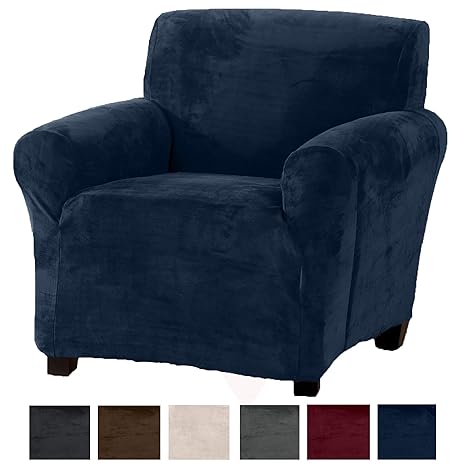 Amazon.com: Great Bay Home Modern Velvet Plush Strapless Slipcover ...