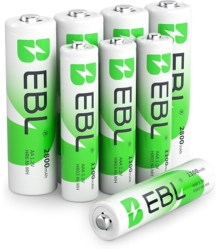 Chargeur De Piles EBL 8 Slots + 4 Piles AA 2800mAh & 4 AAA 1100mAh - Charge Individuelle Rapide