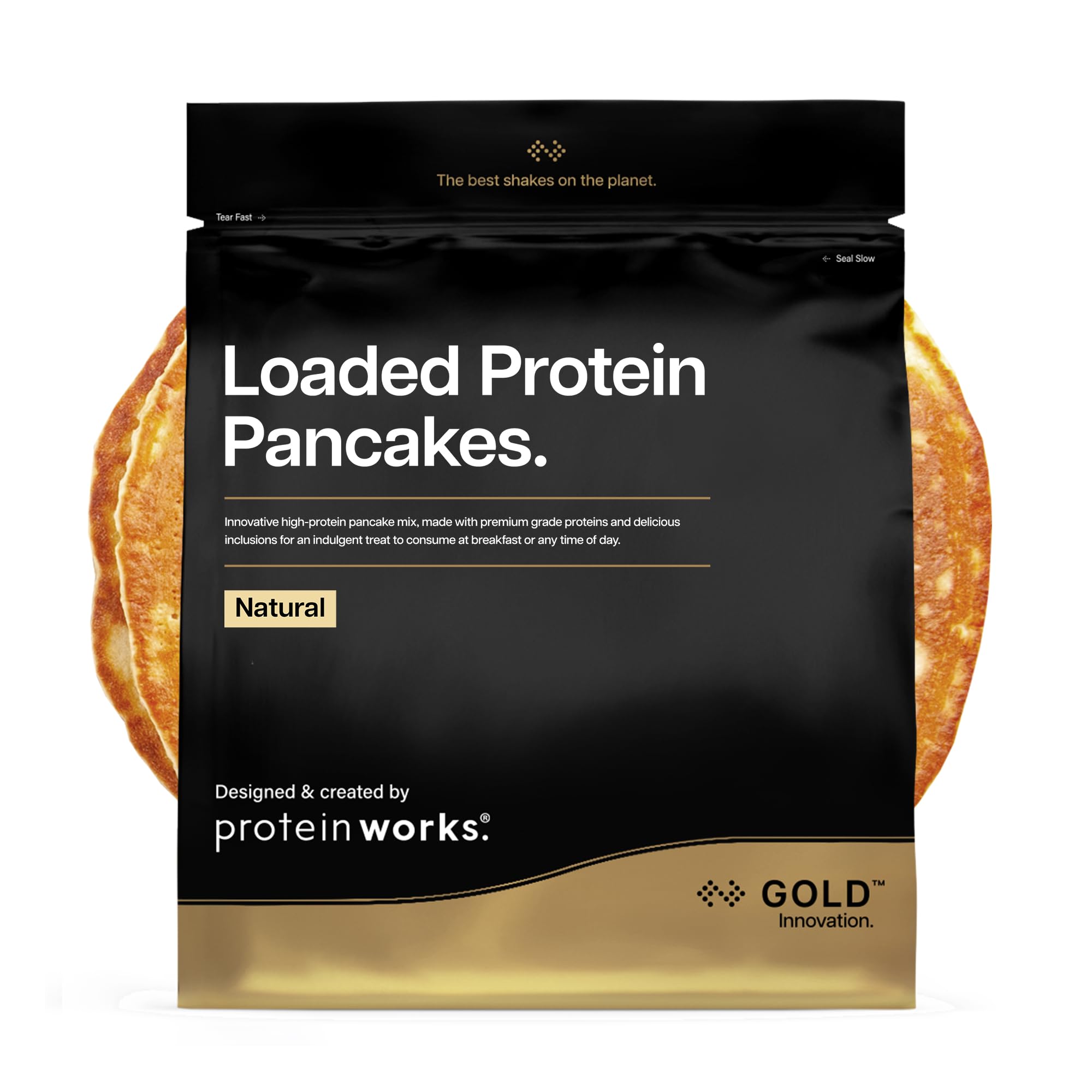 Protein Works | Loaded Protein Pancakes - GOLD Innovation, Premium Protein Pancake Mix, High Protein Breakfast, Low Sugar, Low Fat, Natural, 16 Servings, 1kg