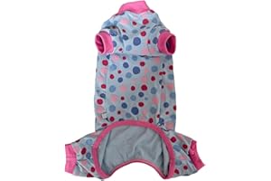 KITIPCOO Sphynx Cat Four Leg Cotton Pajamas Elastic Pet Clothes for Hairless Cat Surgery Recovery Suit Cat Undershirt Thermal Hairless Cat Clothes for Sphynx, Devon, Cornish (Morandi Dots, M (7-7.7 lbs))