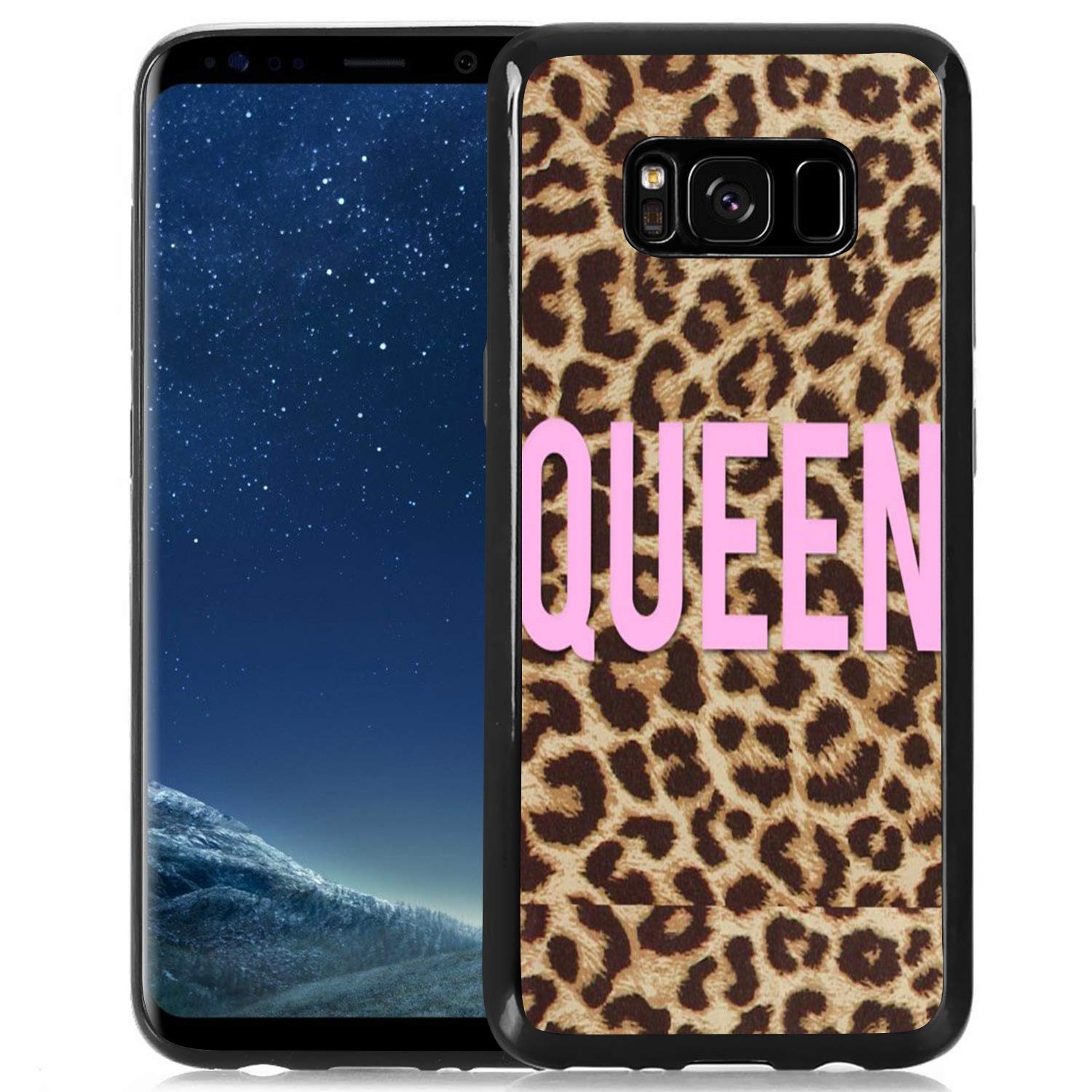 Samsung Galaxy S8 Plus queen pink backgroud leopard print hard
