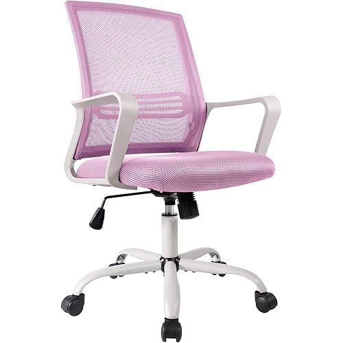 Office Chair, Mid Back Mesh Office Computer Swivel Desk Task Chair, Ergonomic Executive Chair with Armrests
