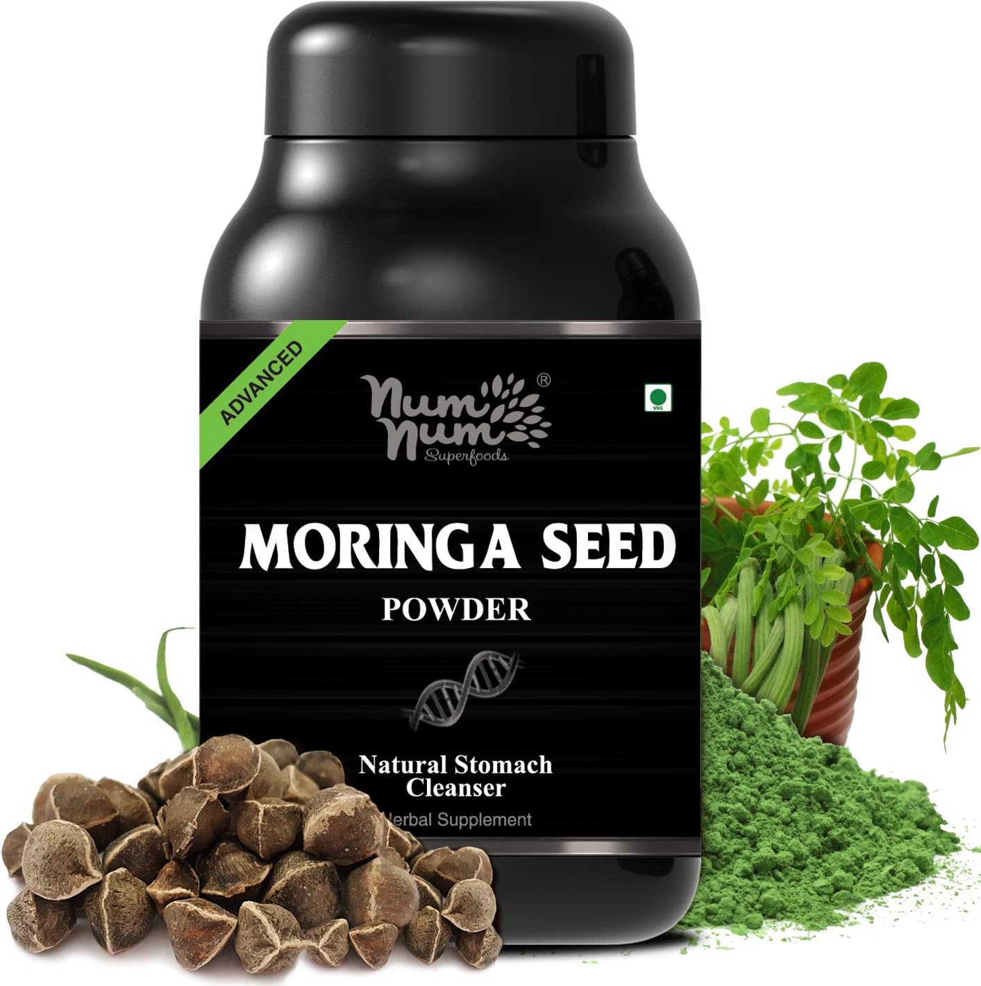 NUM NUM SUPERFOODS Moringa Seed Powder Natural Way of Cleansing the Colon and stomach (100 g)