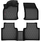 AUTOBULL Floor Mats Compatible with Volkswagen VW Tiguan 2018-2024, All Weather TPE Floor Liners, Custom Fit Car mats, 1st & 2nd Row, Black