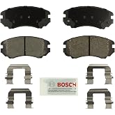 BOSCH BE924H Blue Ceramic Disc Brake Pad Set with Hardware - Front | Compatible with Select Hyundai Azera, Elantra, Sonata, Tiburon, Tucson; Kia Amanti, Magentis, Optima, Soul, Sportage