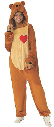 Rubies Teddy Bear Comfywear Hooded Jumpsuit for Adults, Unisex L