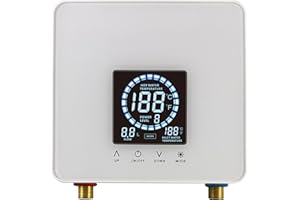 Lianfengymx 7500W Tankless Electric Water Heater 220V, Instant Hot Water for Shower, Bathroom, Kitchen & RV | Wall Mounted Co