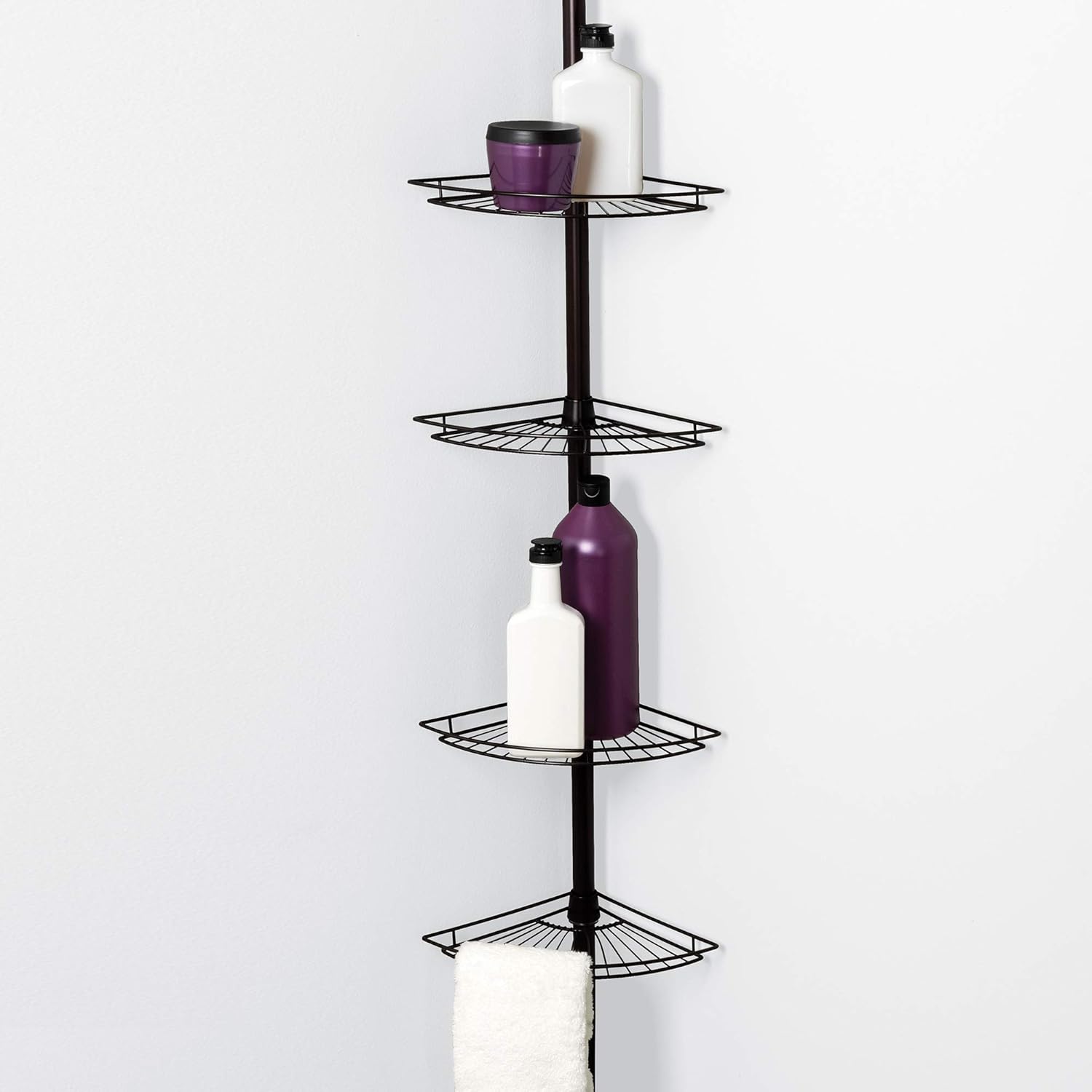 Zenna Home Shower Tension Pole Caddy, Oil Rubbed Bronze: Home & Kitchen