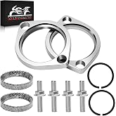 Exhaust Gasket Flange Install Kit with Nuts Clips &amp; Washers for Harley | Fits Big Twin Sportster XL883 XL1200, Dyna FXD FXDWG &amp; Softail Bad Boy Fat Boy, Road Glide Road King Bobber Chopper