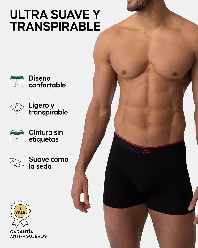 Cuecas boxer de bambu para homens, com ou sem bragueta, macias e elásticas, pack de 3 ou 10