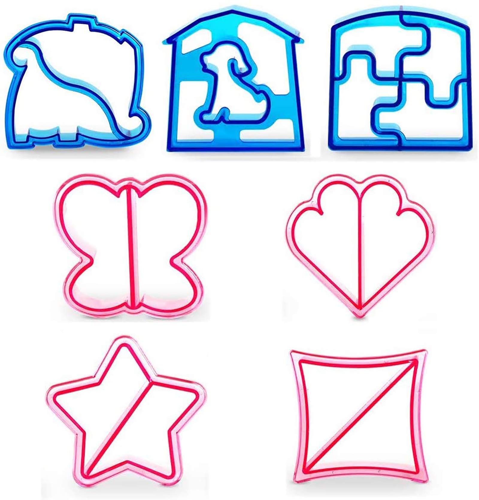 7 Pack Sandwich Cutters and Bread Crust Shape Remover for Kids, DesignerBox Cute Animals Shapes Cake Sandwich Bread Mold Toast Mould Hand Tools DIY Sandwich Slicer Maker Kit for Children