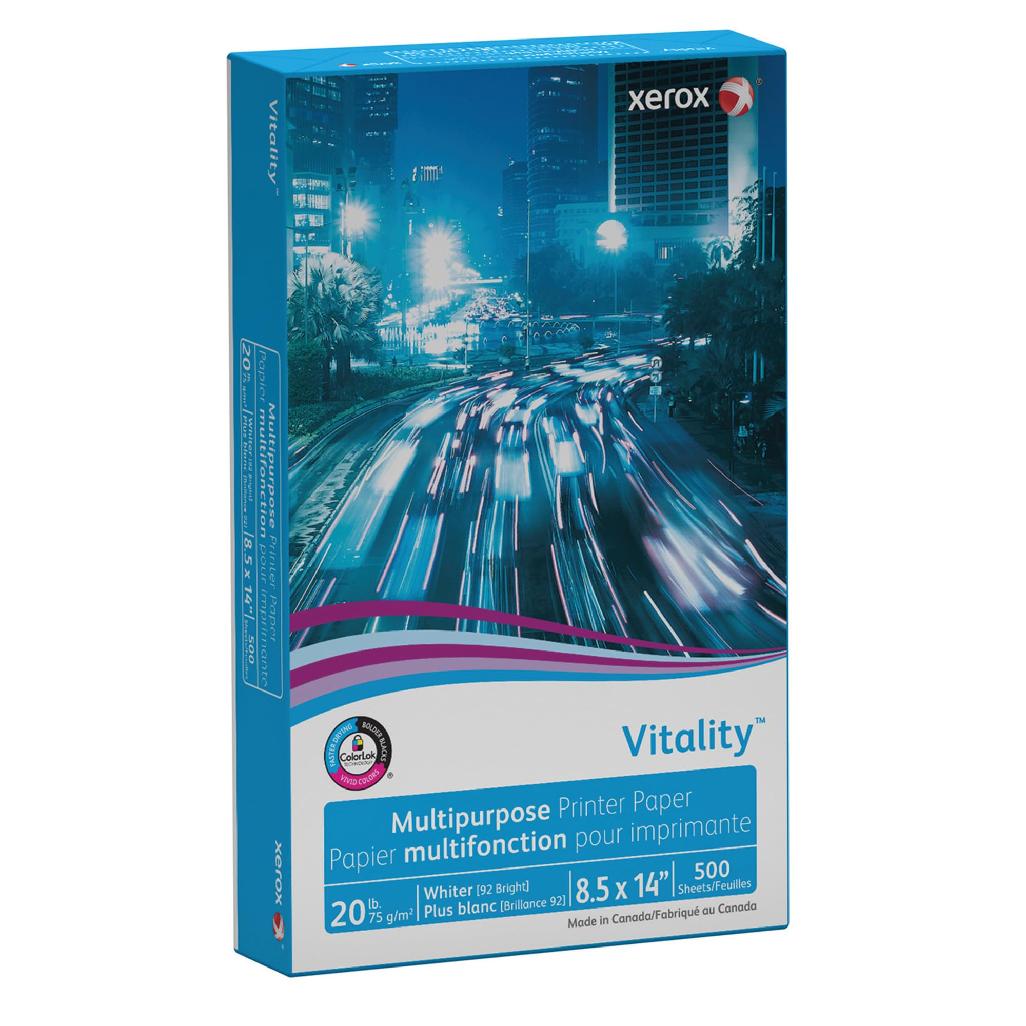 Photo 1 of Xerox 3R02051 Vitality Multipurpose Printer Paper, 8 1/2 x 14, White, 500 Sheets/RM
