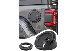 Savadicar Locking Gas Cap Cover, Fuel Tank Door with Lock for 2018-2024 Jeep Wrangler JL JLU 4xe, ABS + Aluminum Alloy Construction, Exterior Accessories, Black