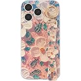 siduater Hand Strap Holder Case for 6.3" iPhone 17 Pro with Kickstand - Wrist Strap Band Soft Pattern Shockproof Cover, Adjustable Handle Grip Loop for iPhone 17 Pro 6.3 Inch 2025, Camellia Pink