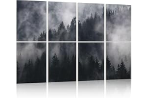 HLJ ART Acoustic Panels Soundproof Wall Panel: Acoustic Wall Art Sound Proof Padding, Sound Dampening Panels Acoustical Treatment for Recording Studio 8 Pack 12x16"