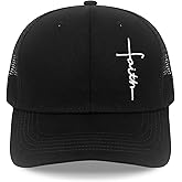 SJUDHHG Christian Faith Hats for Men Women, Cross Hat, Jesus Embroidered Adjustable Baseball Cap Black