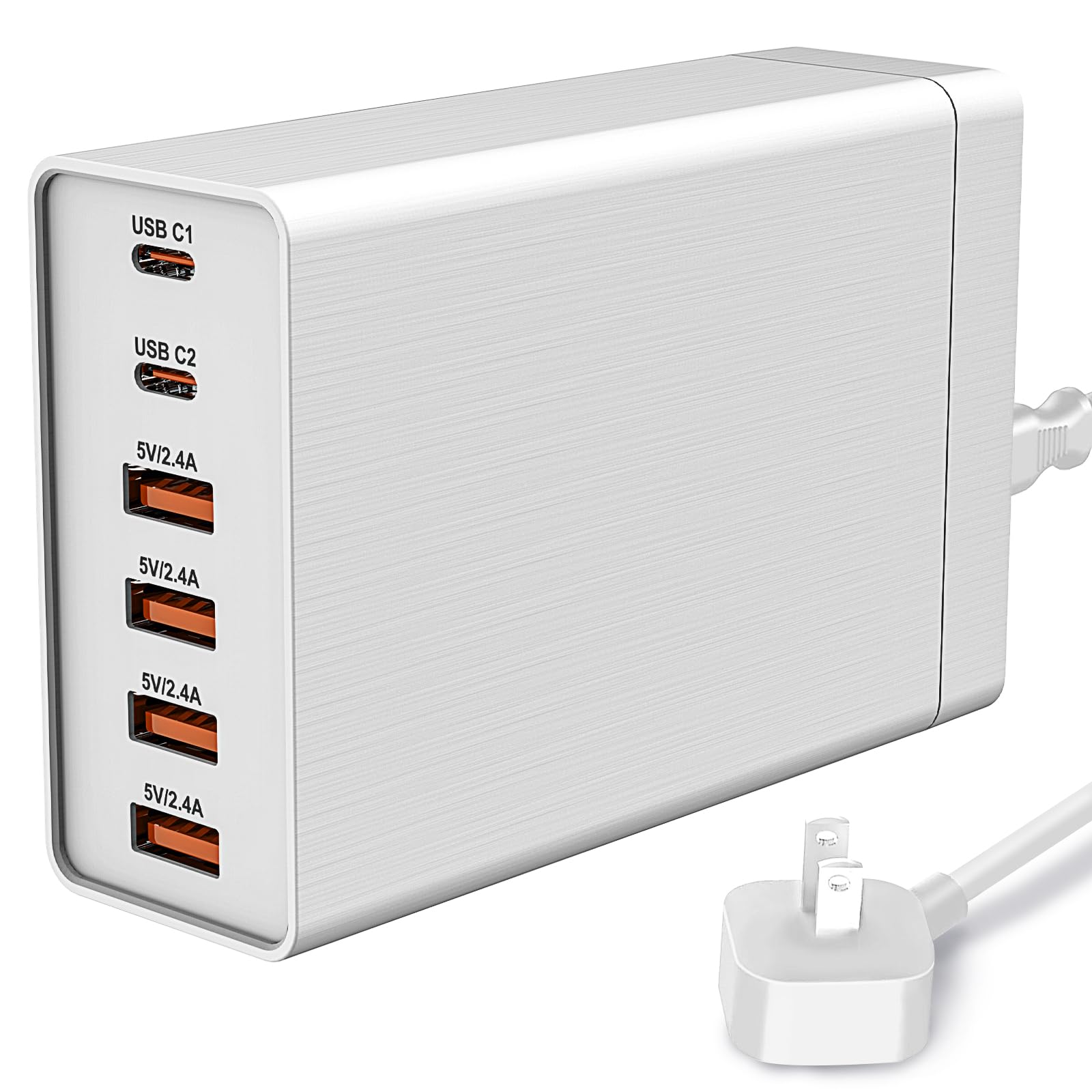 Photo 1 of ???? ??? USB Wall Charger Multiport RISWOJOR?40W Flat Plug 6 Port Multi USB Charger Station with Auto Detect Technology, USB Charging Station for Multiple Devices with for Smartphone Tablet