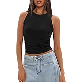 Darong Womens Tank Tops Sleeveless Racerback High Neck Casual Basic Ribbed Fitted Tank Shirts