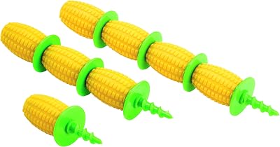 Kuhn Rikon Corn Holder Set 8 Pieces Yellow/Green Plastic 1.5x2x17.5 cm