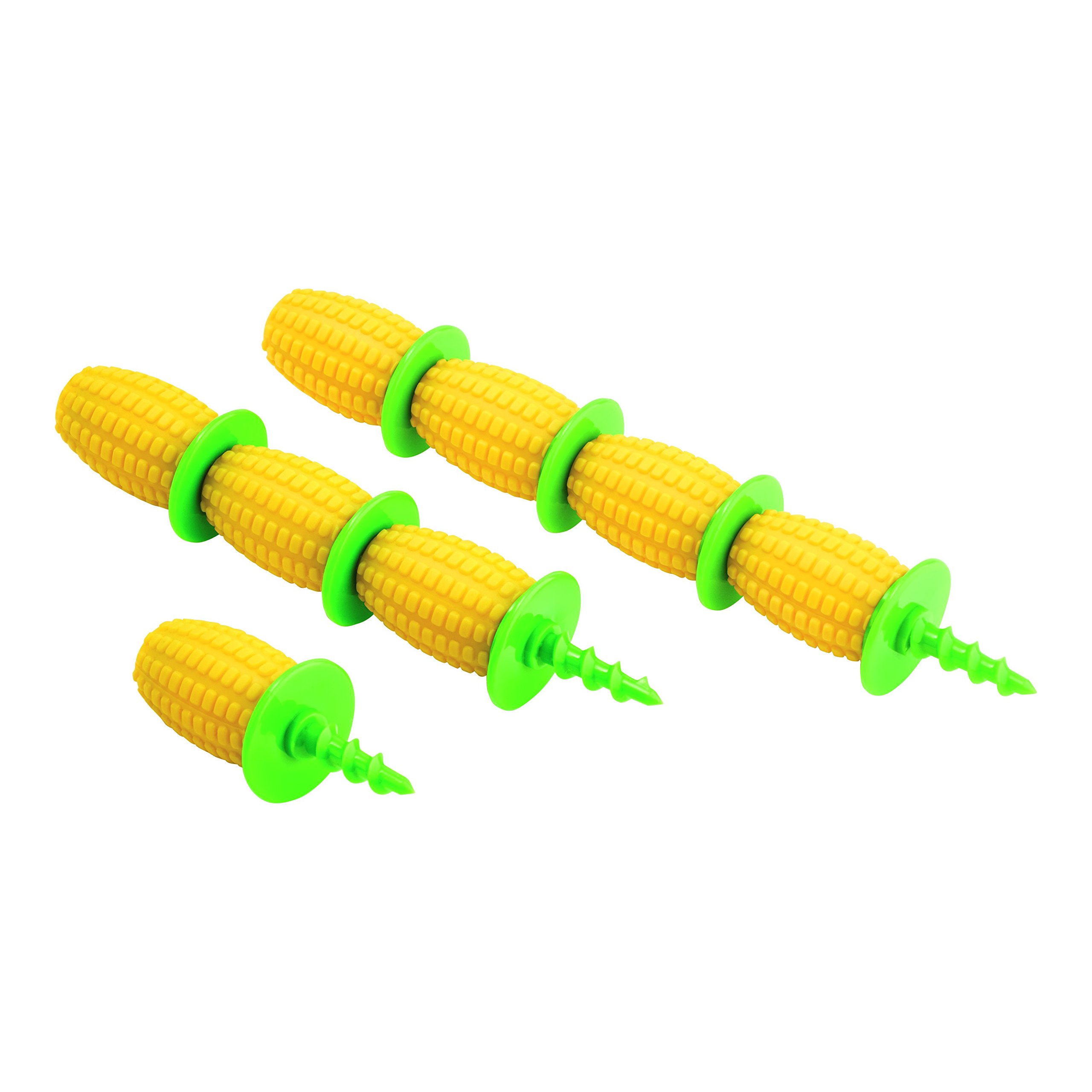 Kuhn Rikon 21400 8 Piece Corn Holder Set, Yellow/Green, Plastic, 1.5 x 2 x 17.5 cm