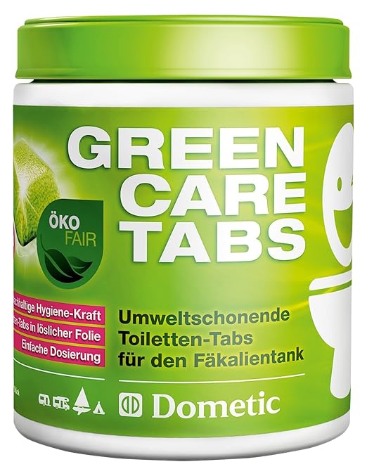 Dometic GreenCare Tabs, Umweltschonender Sanitär-Reiniger für Camping-WC, Fäkalien-Tanks, Chemie-Toilette 16 Tabs